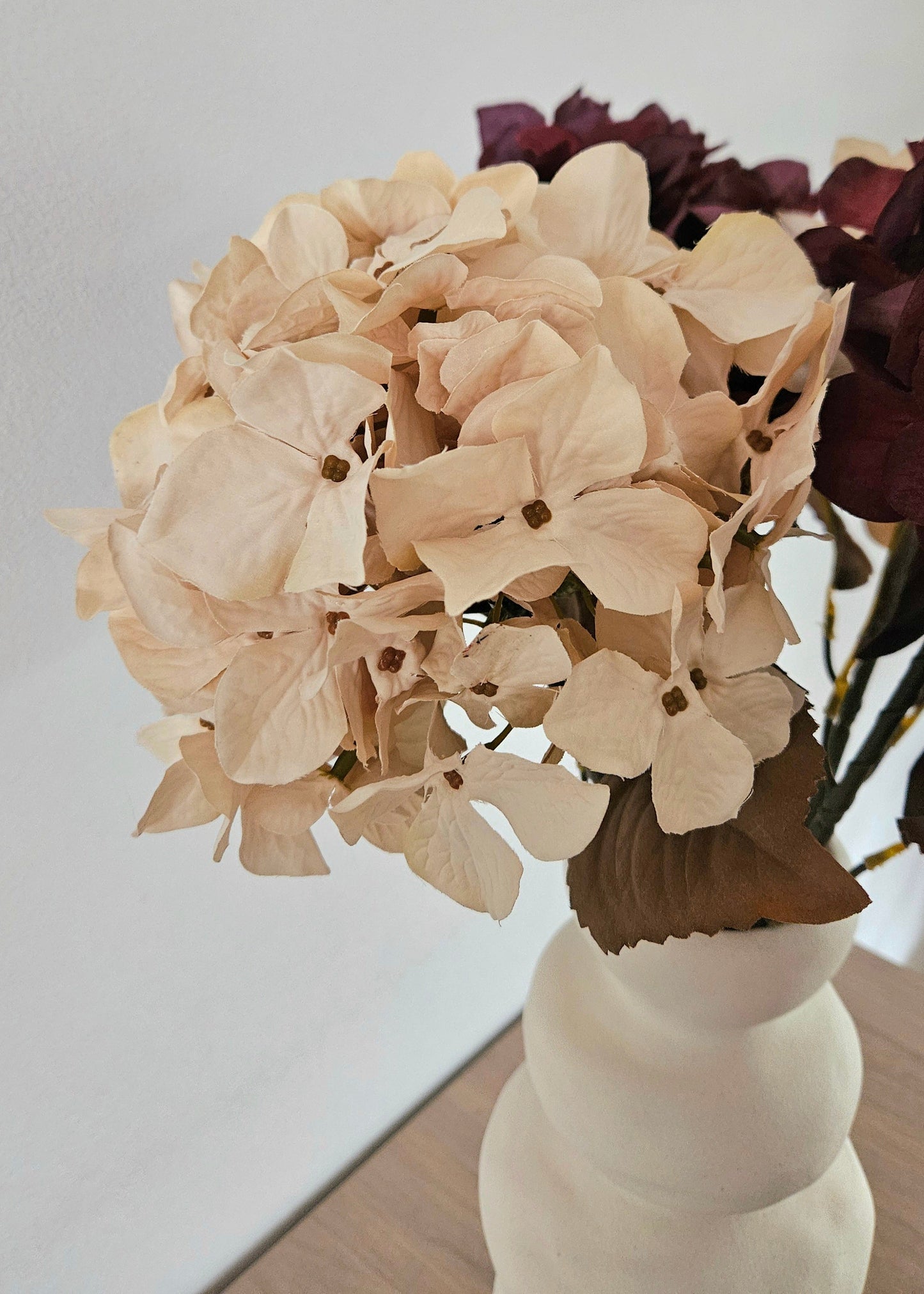 Kunsthortensia's in herfstkleuren