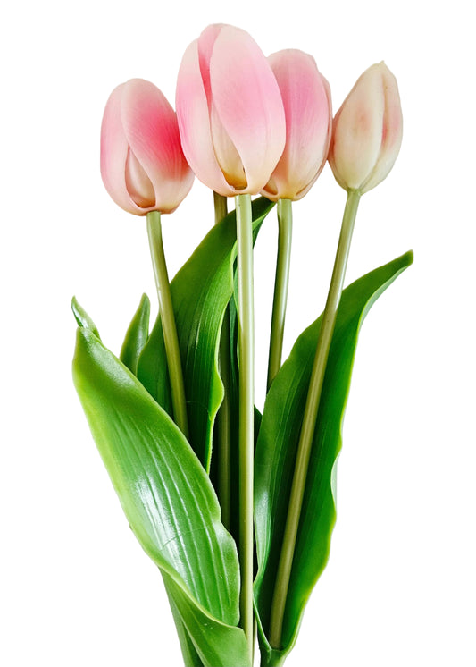 Luxe zijden roze kunsttulpen