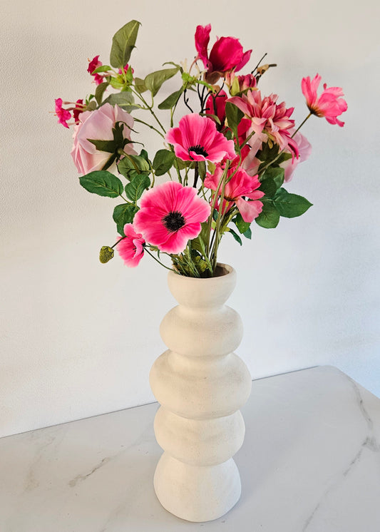 Roze plukboeket zijden bloemen