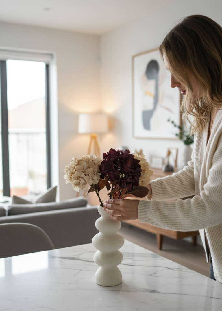 Zijden boeket hortensia's