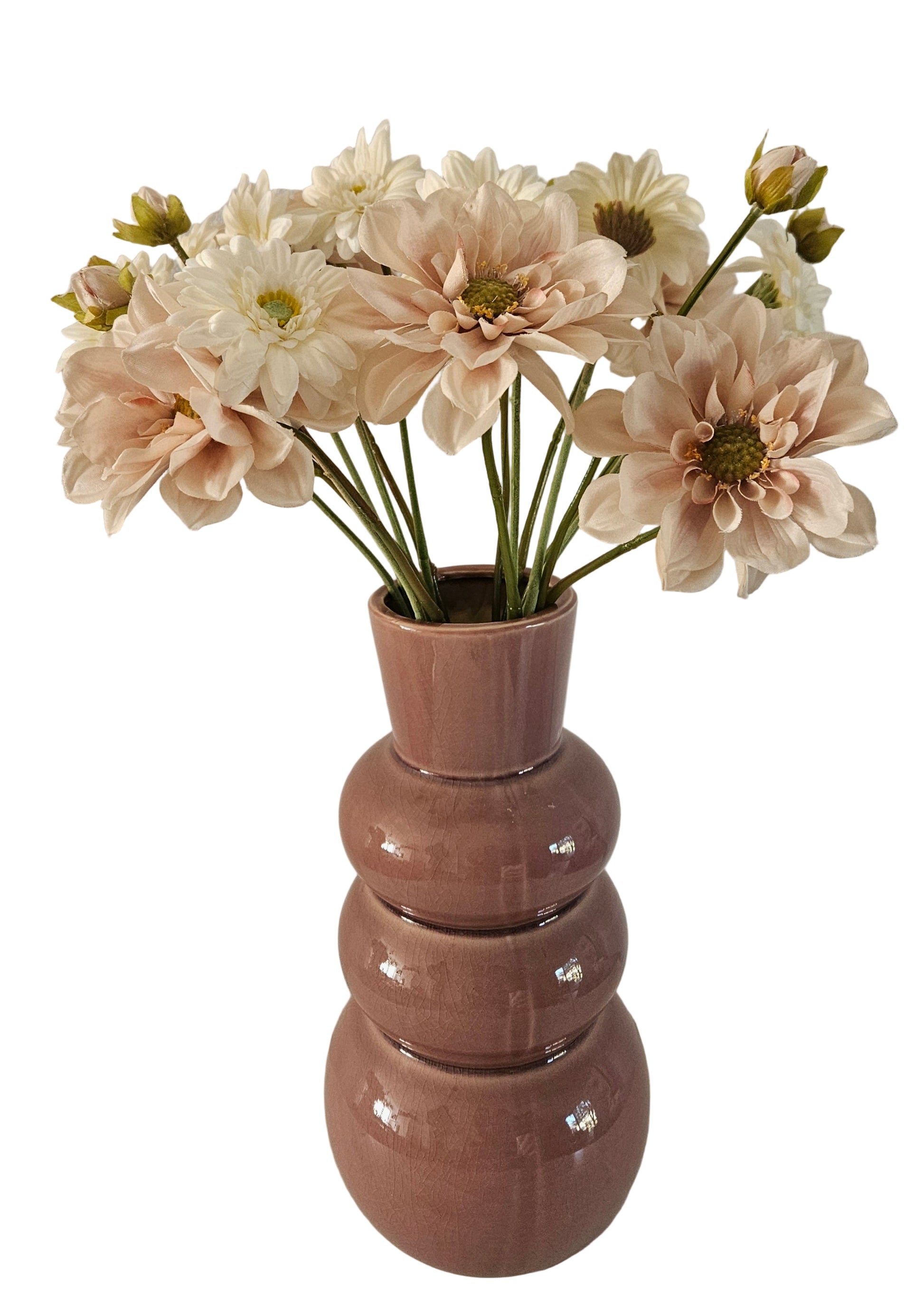 Boeket zijden bloemen in pastelkleuren