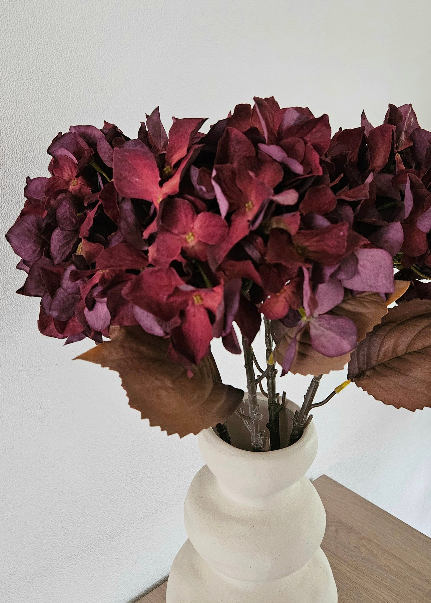 Boeket zijden bloemen burgundy