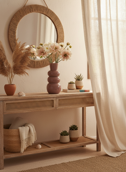 Bos zijden bloemen in pasteltinten bohostijl