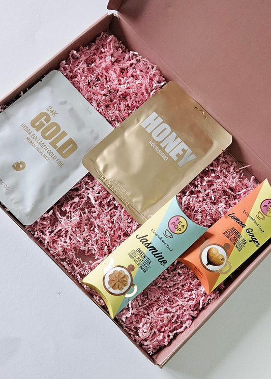 Origineel brievenbuscadeau met thee en Korean Skincare