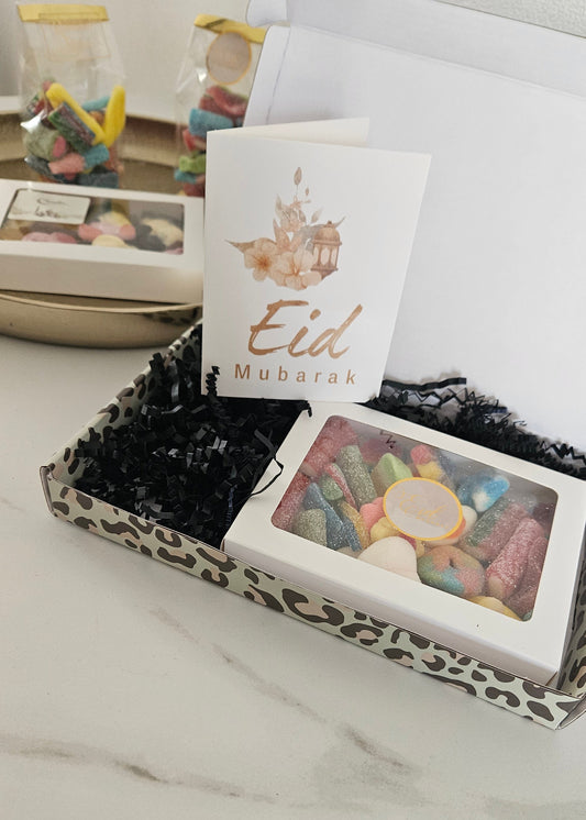 Halal snoepjes en wenskaartje eid mubarak