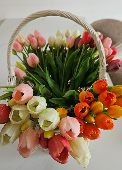 Kunsttulpen oranje wit lichtroze love and flowers