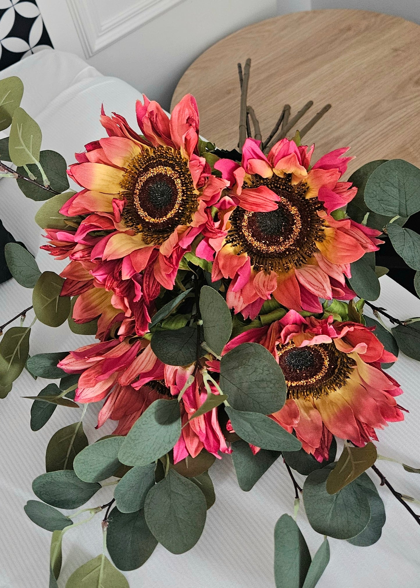 Luxe bos zijden kunst zonnebloemen herfstkleuren