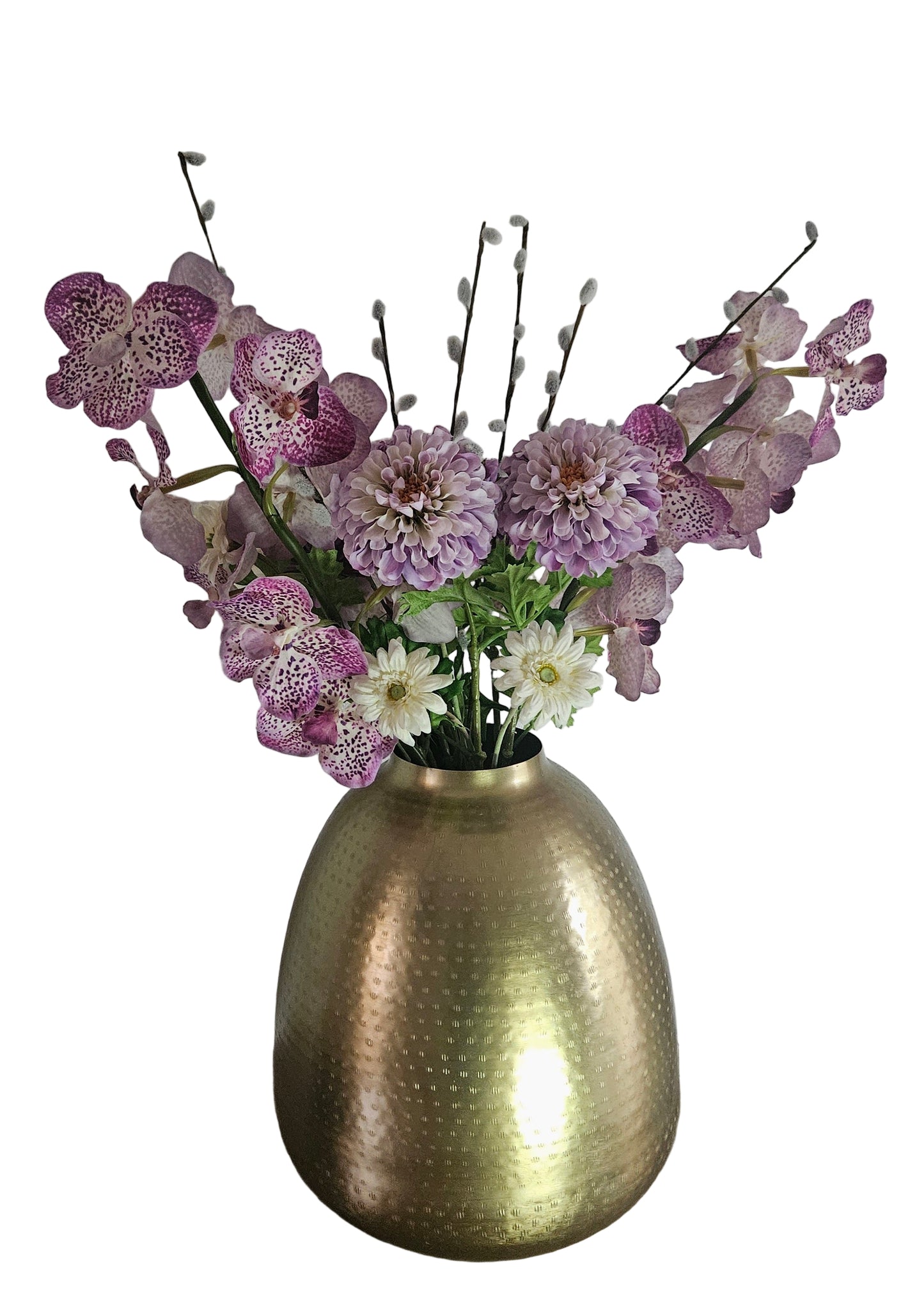 Paars boeket kunstbloemen orchideeën