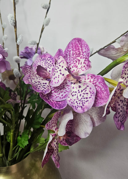 Paarse luxe zijden orchidee 