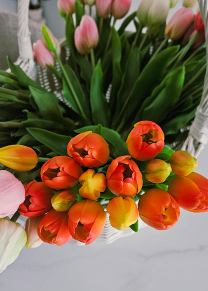 Real toch tulpen oranje kunsttulpen