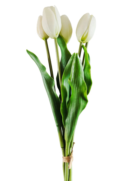 Witte real touch tulpen creme