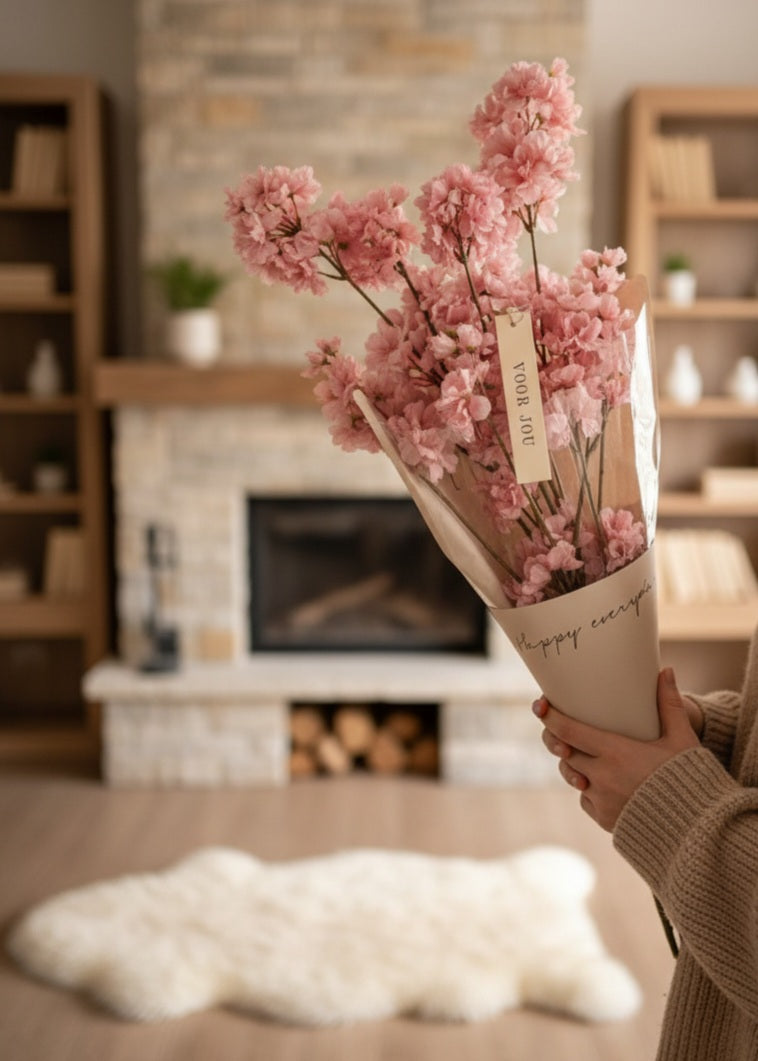 Zijden bloesem prunus takken