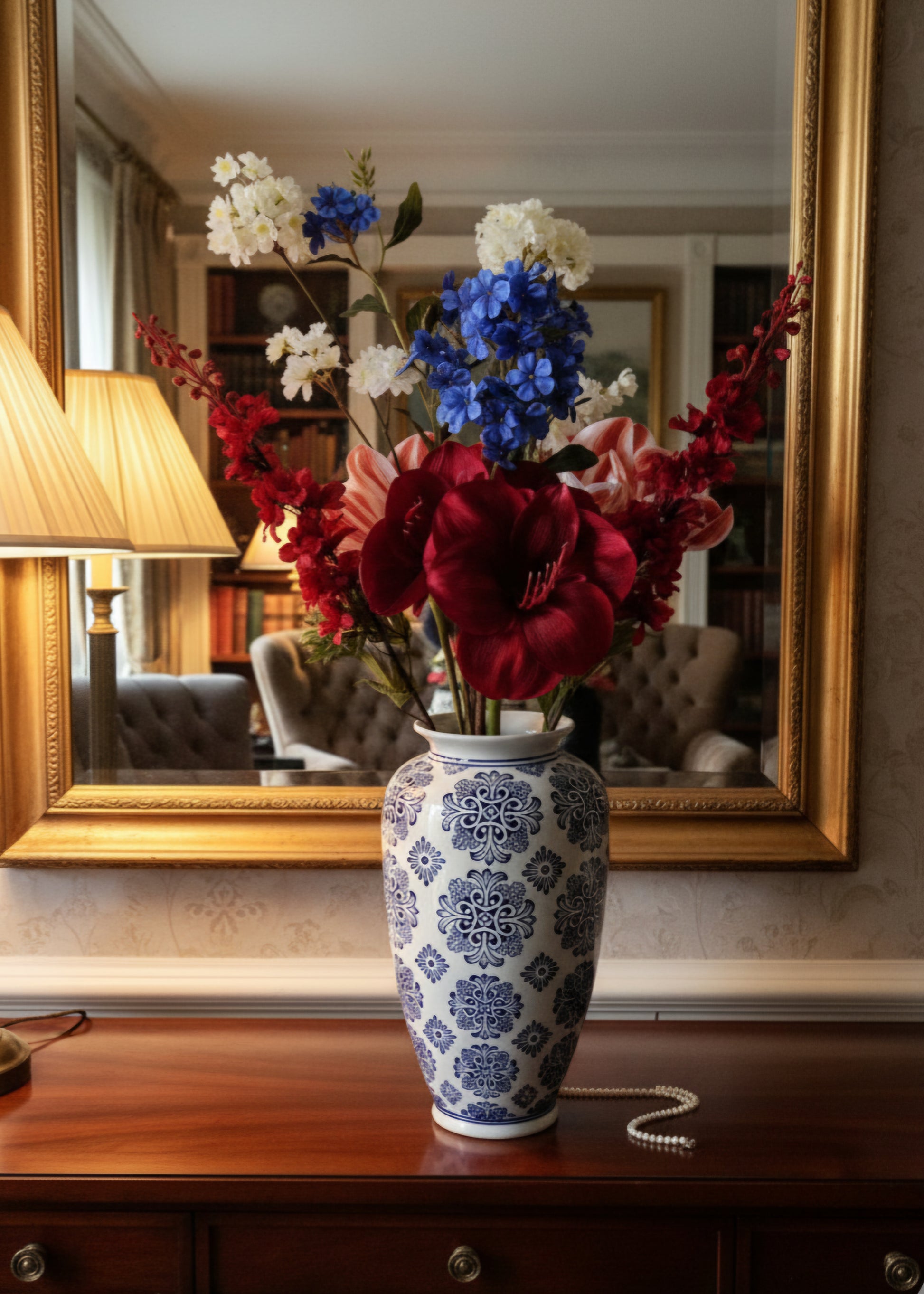 ZIjden chique boeket in Hollandse kleuren