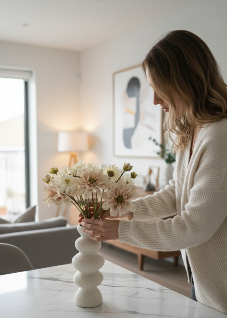 Zijden boeket love and flowers